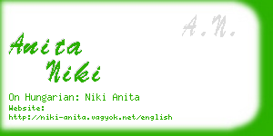 anita niki business card